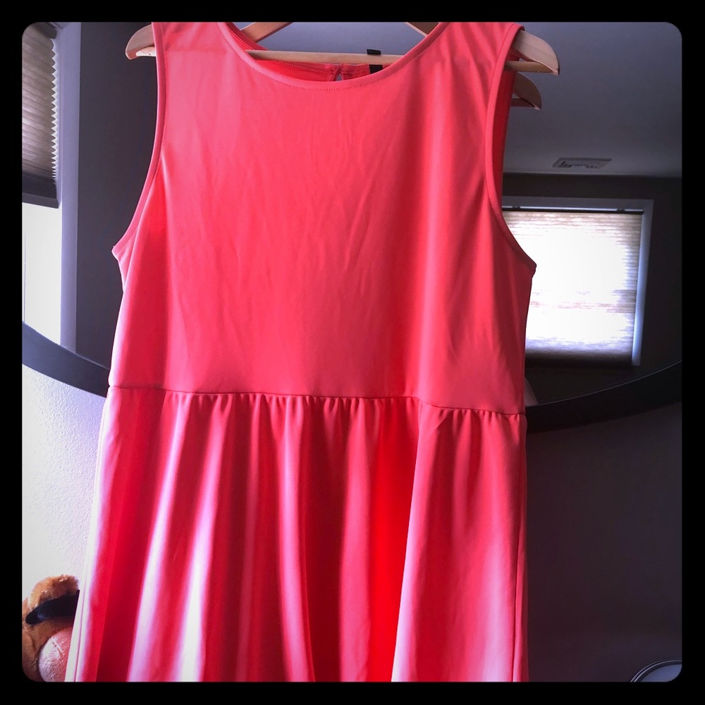 Coral sleeveless dress